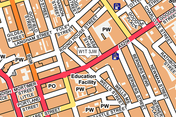 W1T 3JW map - OS OpenMap – Local (Ordnance Survey)