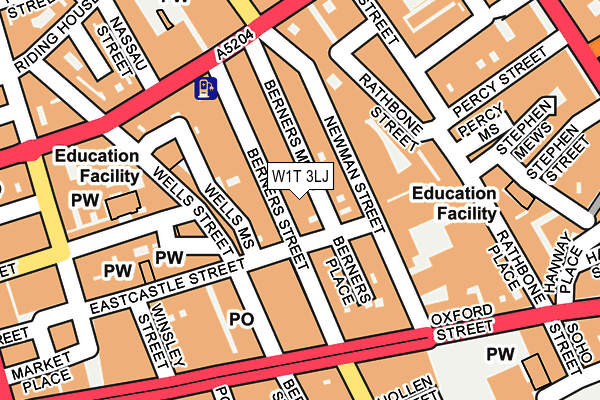 W1T 3LJ map - OS OpenMap – Local (Ordnance Survey)