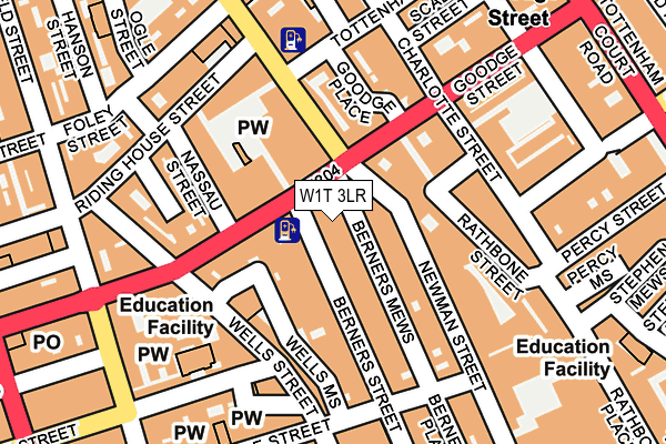 W1T 3LR map - OS OpenMap – Local (Ordnance Survey)