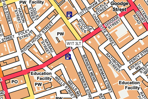 W1T 3LT map - OS OpenMap – Local (Ordnance Survey)