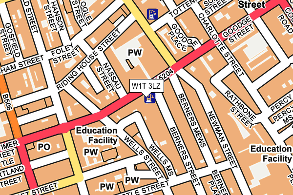 W1T 3LZ map - OS OpenMap – Local (Ordnance Survey)