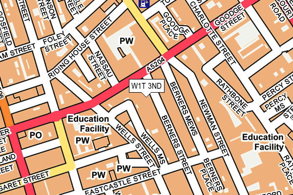 W1T 3ND map - OS OpenMap – Local (Ordnance Survey)