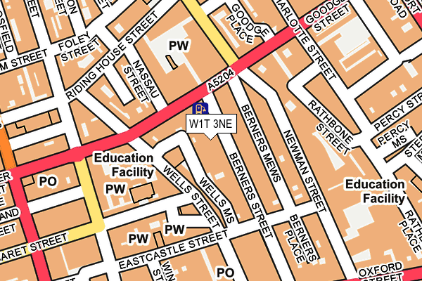 W1T 3NE map - OS OpenMap – Local (Ordnance Survey)