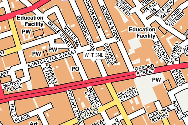 W1T 3NL map - OS OpenMap – Local (Ordnance Survey)