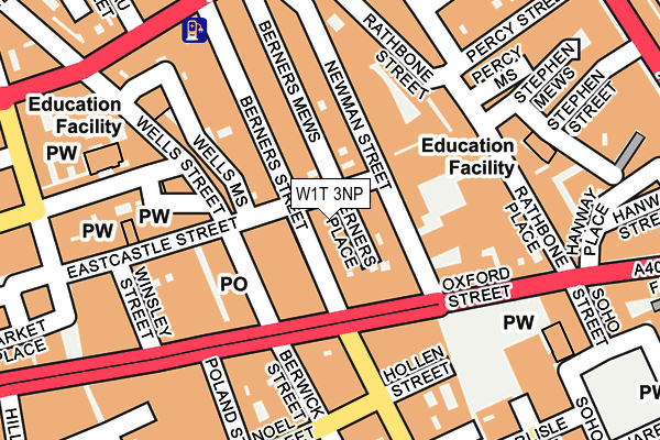 W1T 3NP map - OS OpenMap – Local (Ordnance Survey)