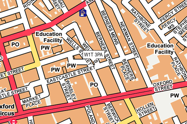 W1T 3PA map - OS OpenMap – Local (Ordnance Survey)