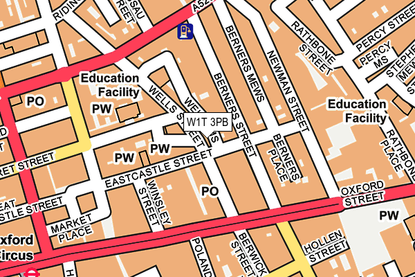 W1T 3PB map - OS OpenMap – Local (Ordnance Survey)