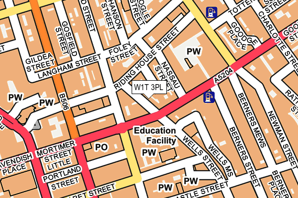 W1T 3PL map - OS OpenMap – Local (Ordnance Survey)