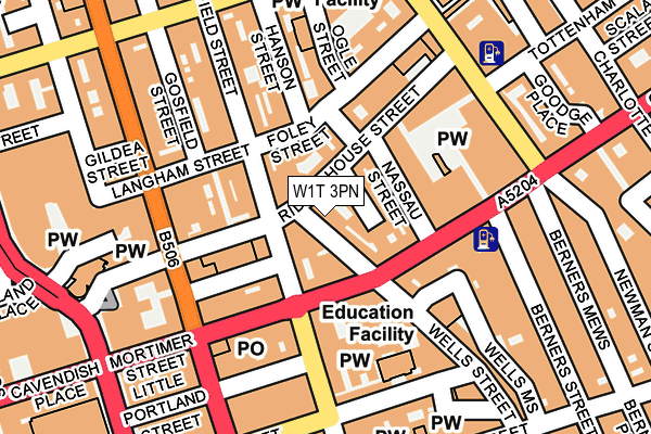 W1T 3PN map - OS OpenMap – Local (Ordnance Survey)