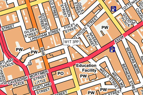 W1T 3PP map - OS OpenMap – Local (Ordnance Survey)