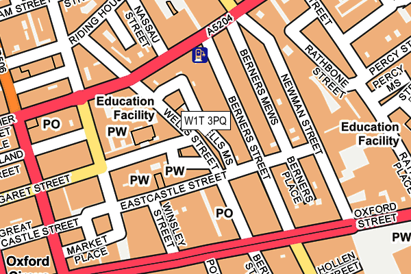 W1T 3PQ map - OS OpenMap – Local (Ordnance Survey)