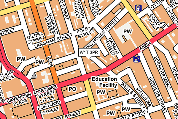 W1T 3PR map - OS OpenMap – Local (Ordnance Survey)
