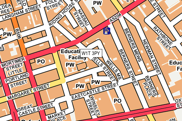 W1T 3PY map - OS OpenMap – Local (Ordnance Survey)