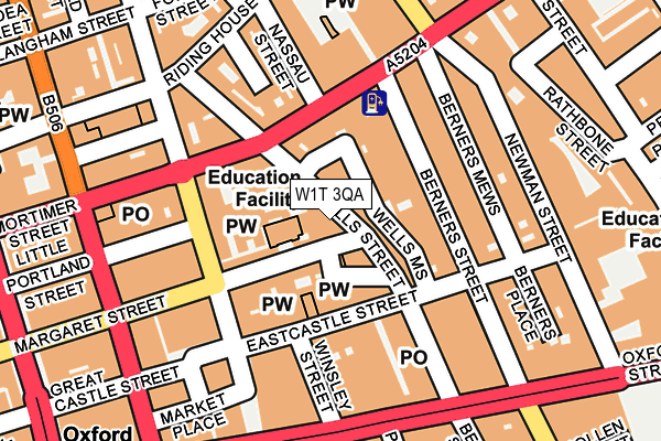 W1T 3QA map - OS OpenMap – Local (Ordnance Survey)