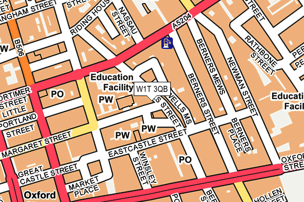 W1T 3QB map - OS OpenMap – Local (Ordnance Survey)