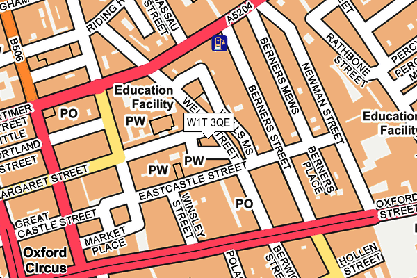 W1T 3QE map - OS OpenMap – Local (Ordnance Survey)