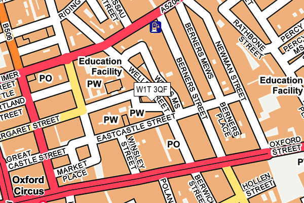 W1T 3QF map - OS OpenMap – Local (Ordnance Survey)