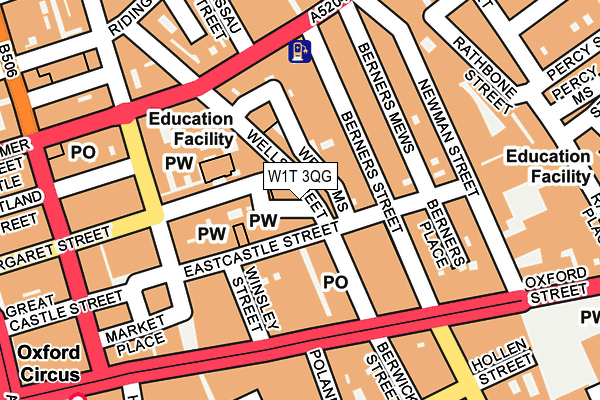 W1T 3QG map - OS OpenMap – Local (Ordnance Survey)