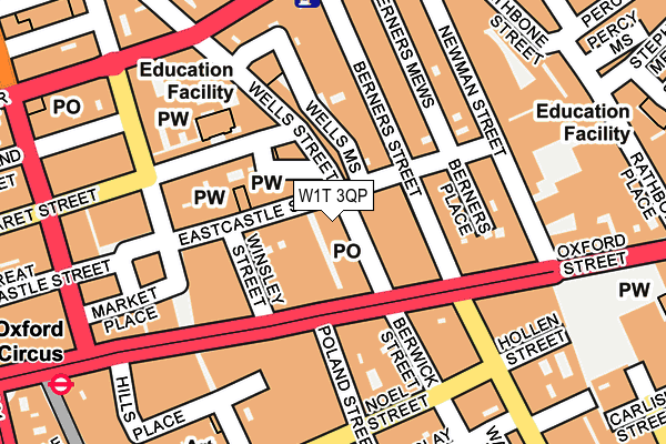 W1T 3QP map - OS OpenMap – Local (Ordnance Survey)