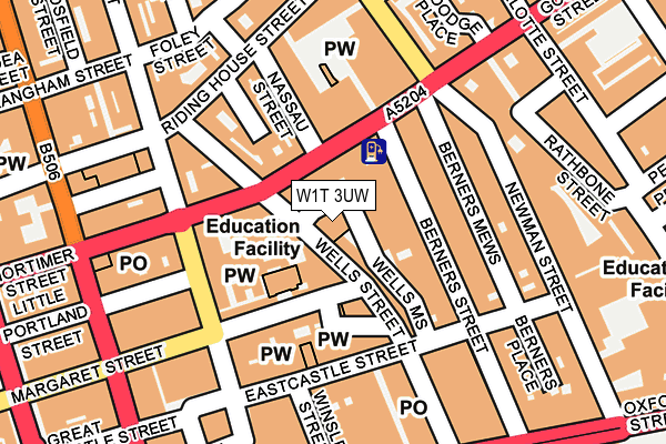 W1T 3UW map - OS OpenMap – Local (Ordnance Survey)