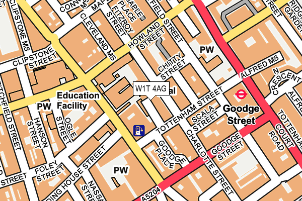 W1T 4AG map - OS OpenMap – Local (Ordnance Survey)
