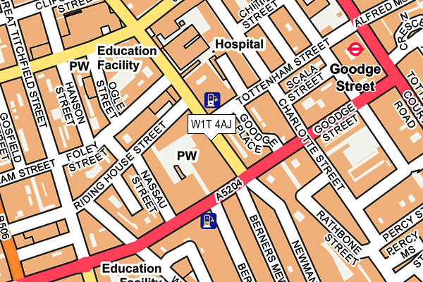 W1T 4AJ map - OS OpenMap – Local (Ordnance Survey)