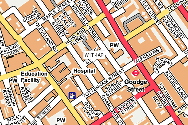 W1T 4AP map - OS OpenMap – Local (Ordnance Survey)
