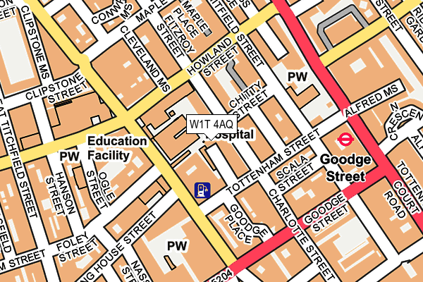 W1T 4AQ map - OS OpenMap – Local (Ordnance Survey)