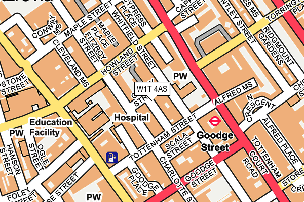 W1T 4AS map - OS OpenMap – Local (Ordnance Survey)