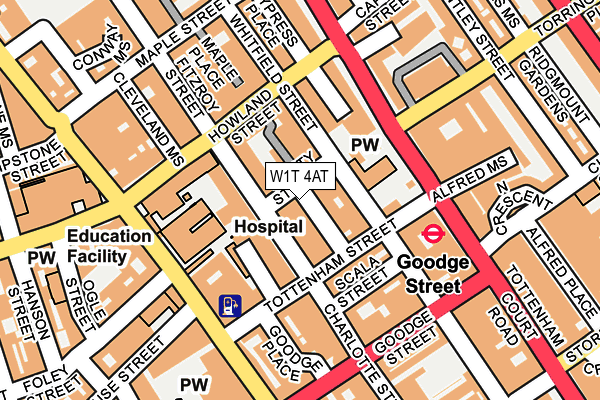 W1T 4AT map - OS OpenMap – Local (Ordnance Survey)