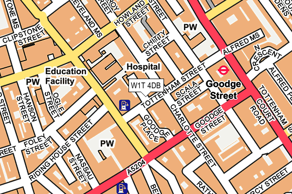 W1T 4DB map - OS OpenMap – Local (Ordnance Survey)