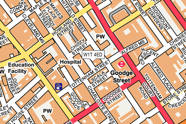 W1T 4ED map - OS OpenMap – Local (Ordnance Survey)