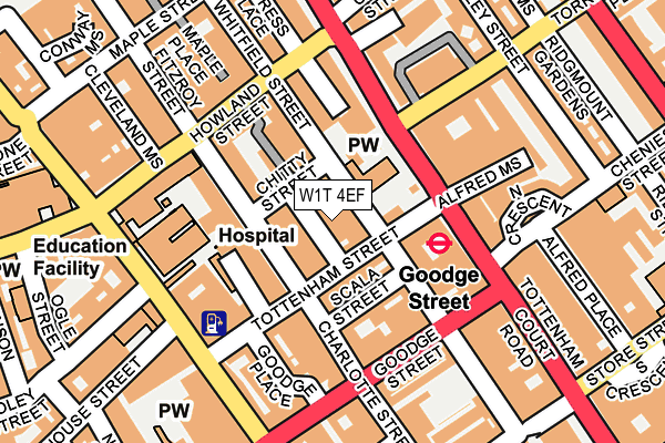 W1T 4EF map - OS OpenMap – Local (Ordnance Survey)