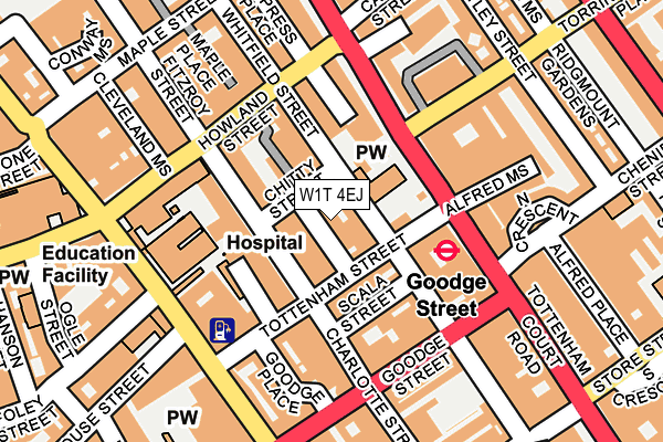 W1T 4EJ map - OS OpenMap – Local (Ordnance Survey)
