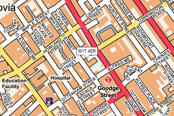W1T 4ER map - OS OpenMap – Local (Ordnance Survey)