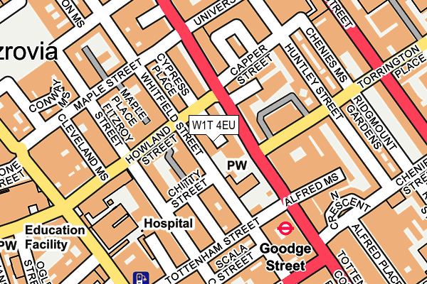 W1T 4EU map - OS OpenMap – Local (Ordnance Survey)