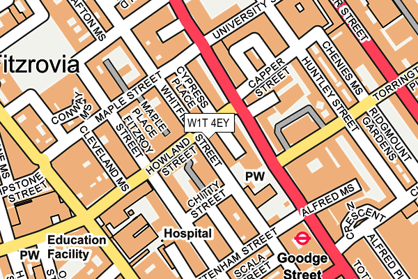 W1T 4EY map - OS OpenMap – Local (Ordnance Survey)