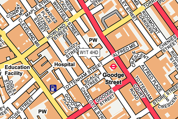 W1T 4HD map - OS OpenMap – Local (Ordnance Survey)