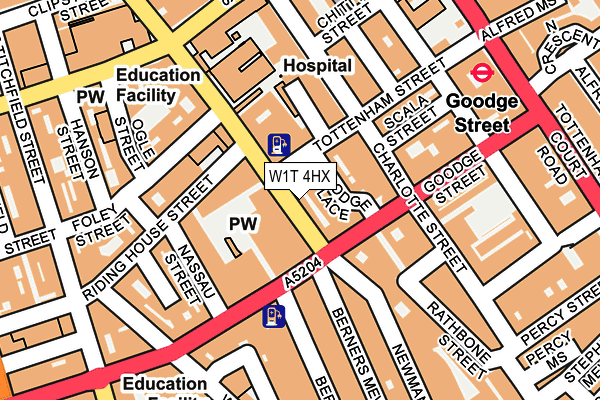W1T 4HX map - OS OpenMap – Local (Ordnance Survey)