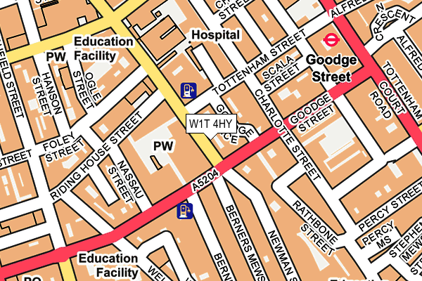 W1T 4HY map - OS OpenMap – Local (Ordnance Survey)