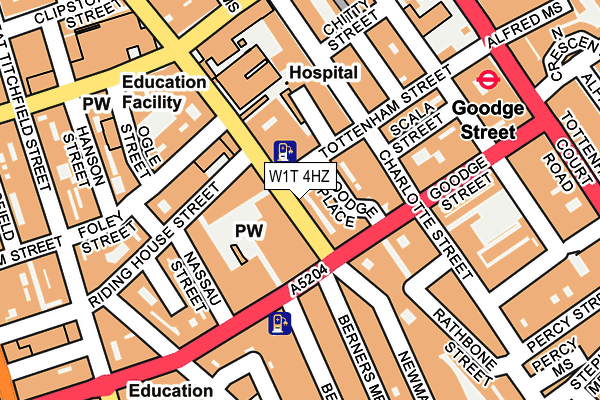 W1T 4HZ map - OS OpenMap – Local (Ordnance Survey)