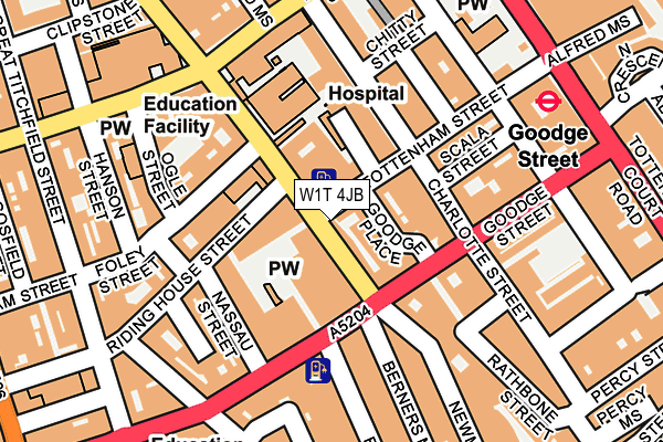 W1T 4JB map - OS OpenMap – Local (Ordnance Survey)