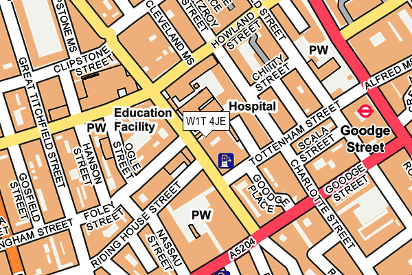 W1T 4JE map - OS OpenMap – Local (Ordnance Survey)