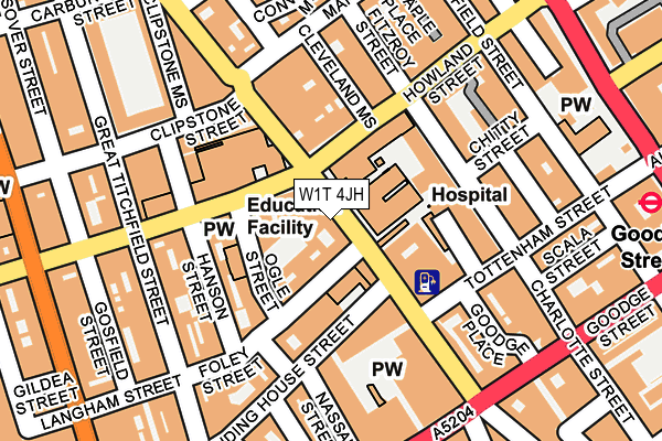 W1T 4JH map - OS OpenMap – Local (Ordnance Survey)