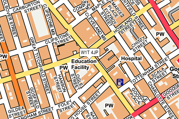 W1T 4JP map - OS OpenMap – Local (Ordnance Survey)