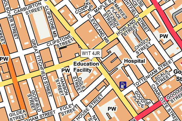 W1T 4JR map - OS OpenMap – Local (Ordnance Survey)