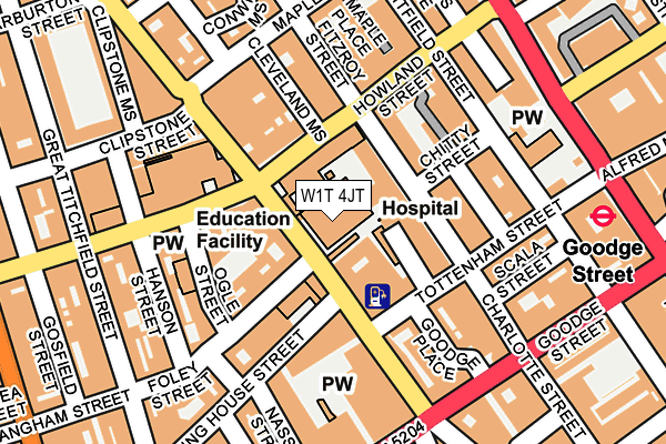 W1T 4JT map - OS OpenMap – Local (Ordnance Survey)