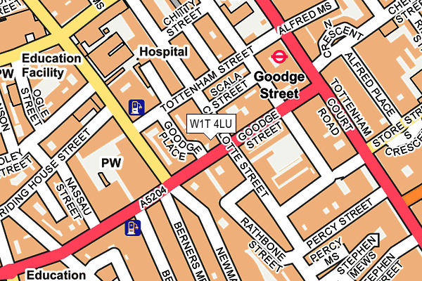 W1T 4LU map - OS OpenMap – Local (Ordnance Survey)