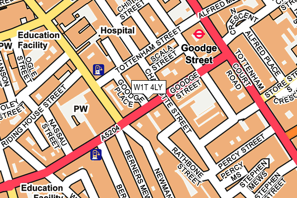 W1T 4LY map - OS OpenMap – Local (Ordnance Survey)