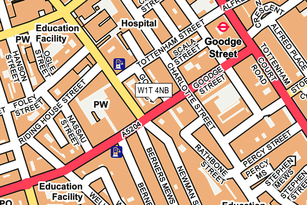 W1T 4NB map - OS OpenMap – Local (Ordnance Survey)